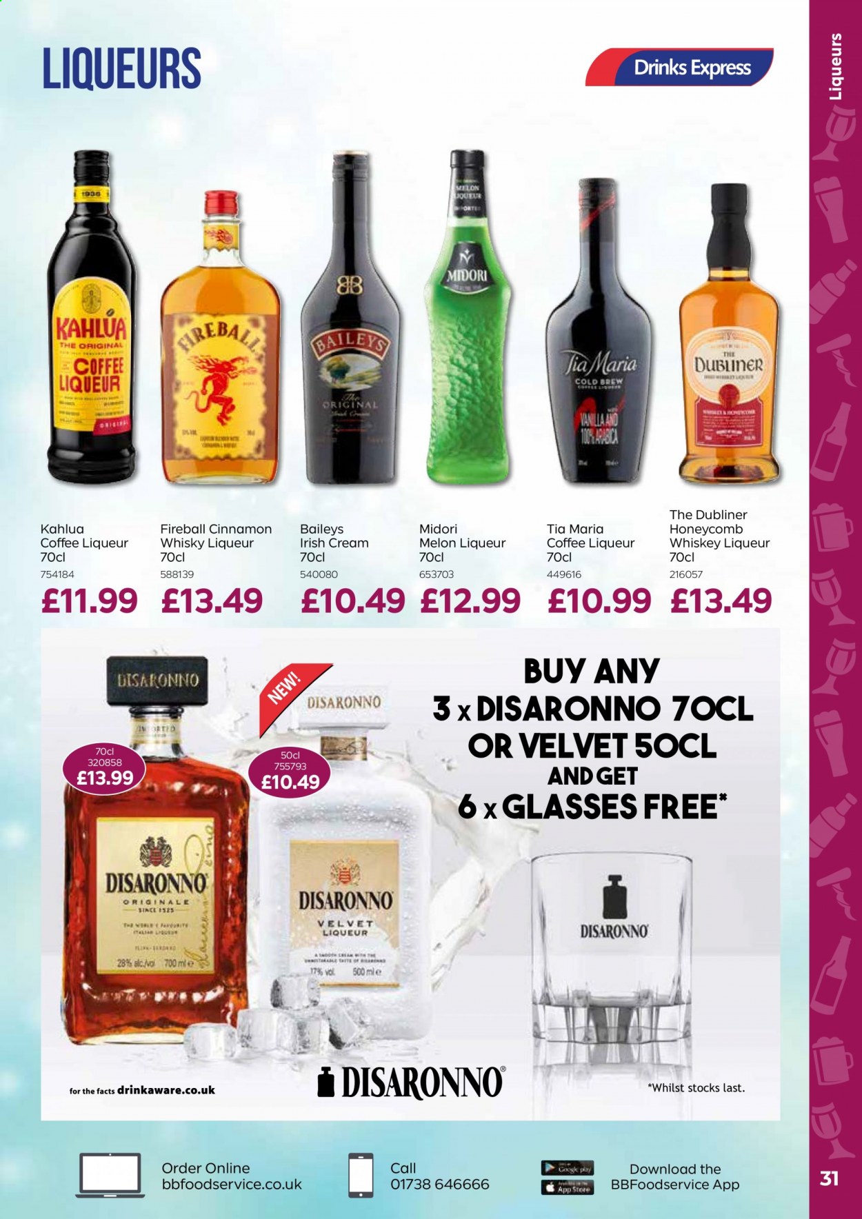 thumbnail - Bestway offer  - 16/07/2021 - 09/09/2021 - Sales products - melons, coffee, Kahlúa, liqueur, whiskey, irish cream, Baileys, cinnamon whisky, whisky. Page 31.