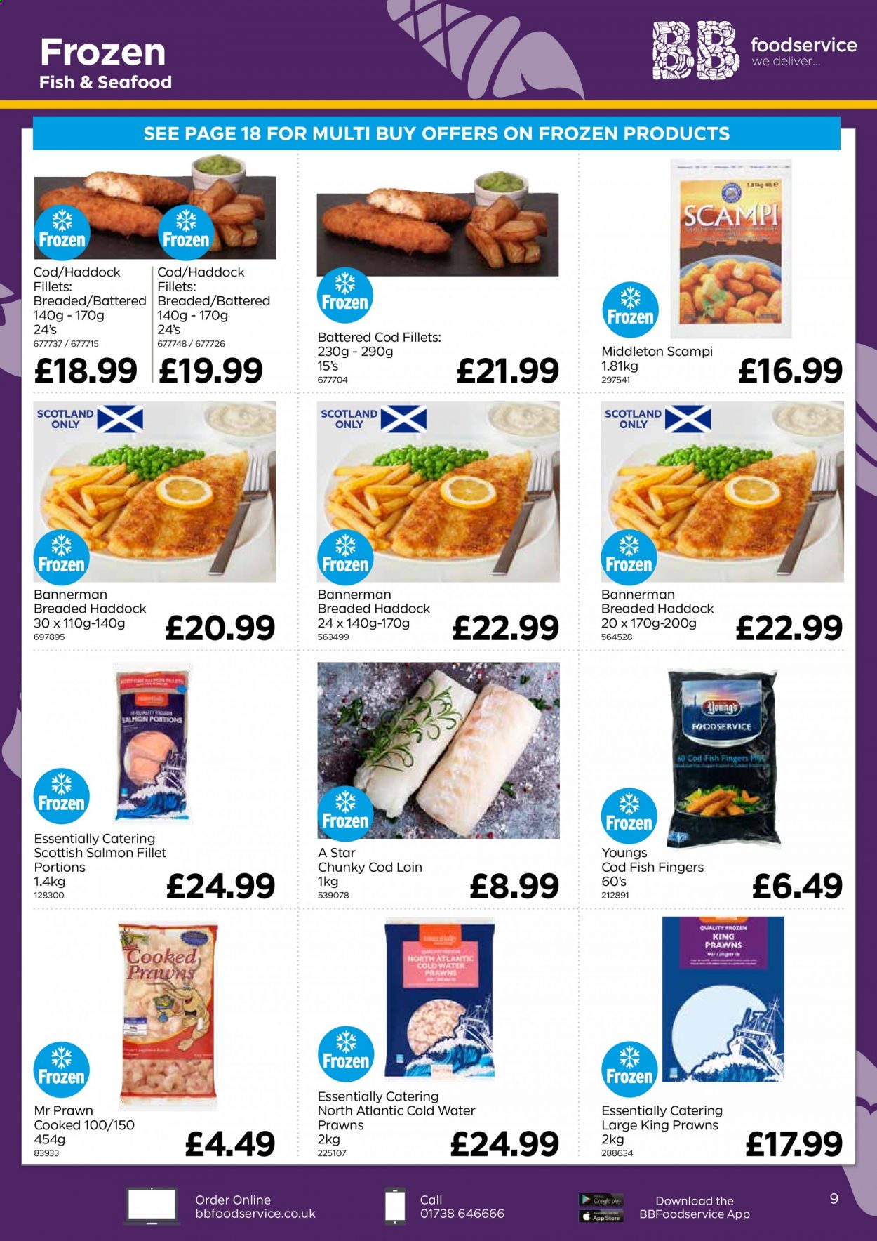 thumbnail - Bestway offer  - 16/07/2021 - 09/09/2021 - Sales products - cod, salmon, salmon fillet, haddock, seafood, fish fingers, prawns, fish, fish sticks. Page 9.