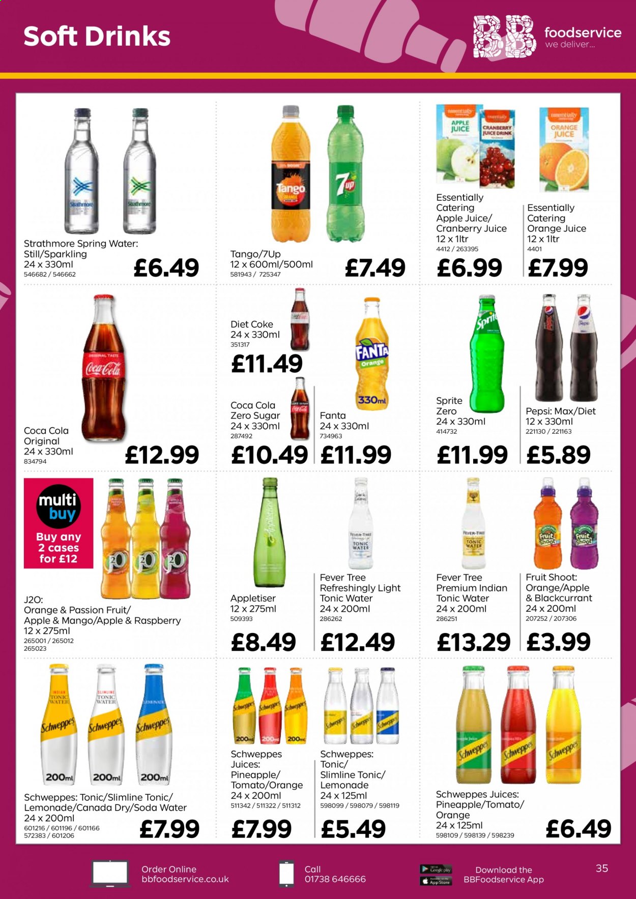 thumbnail - Bestway offer  - 16/07/2021 - 09/09/2021 - Sales products - pineapple, apple juice, Canada Dry, Coca-Cola, cranberry juice, lemonade, Schweppes, Sprite, Pepsi, orange juice, juice, Fanta, Coca-Cola zero, tonic, Diet Coke, soft drink, 7UP, spring water, soda. Page 35.