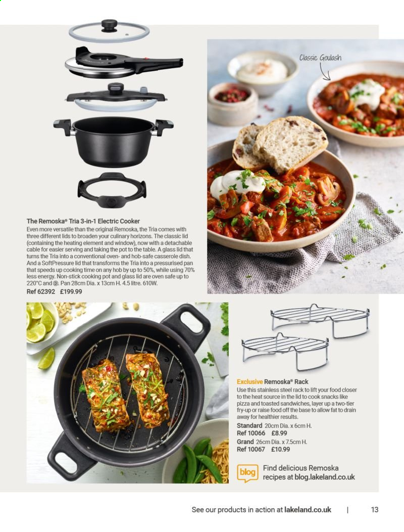 thumbnail - Lakeland offer  - Sales products - lid, pot, pan, casserole. Page 13.