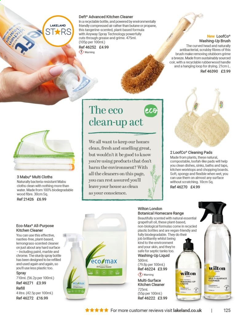 thumbnail - Lakeland offer  - Sales products - cleaner, cleaning pad, brush. Page 125.