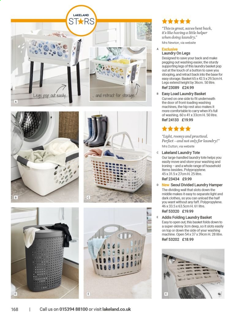 thumbnail - Lakeland offer  - Sales products - basket, laundry hamper. Page 168.