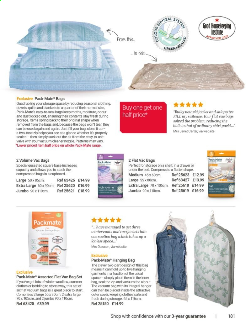 thumbnail - Lakeland offer  - Sales products - hanger, storage bag, vacuum bag, bedding, blanket, duvet, quilt. Page 181.