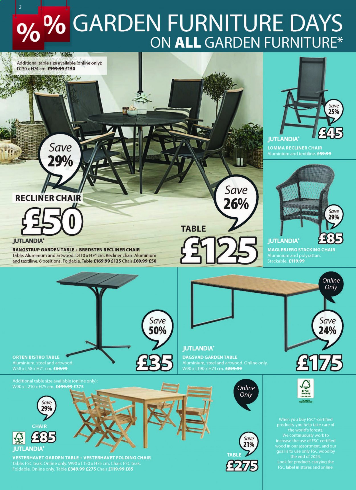 thumbnail - JYSK offer  - 19/07/2021 - 25/07/2021 - Sales products - table, chair, recliner chair, folding chair. Page 2.