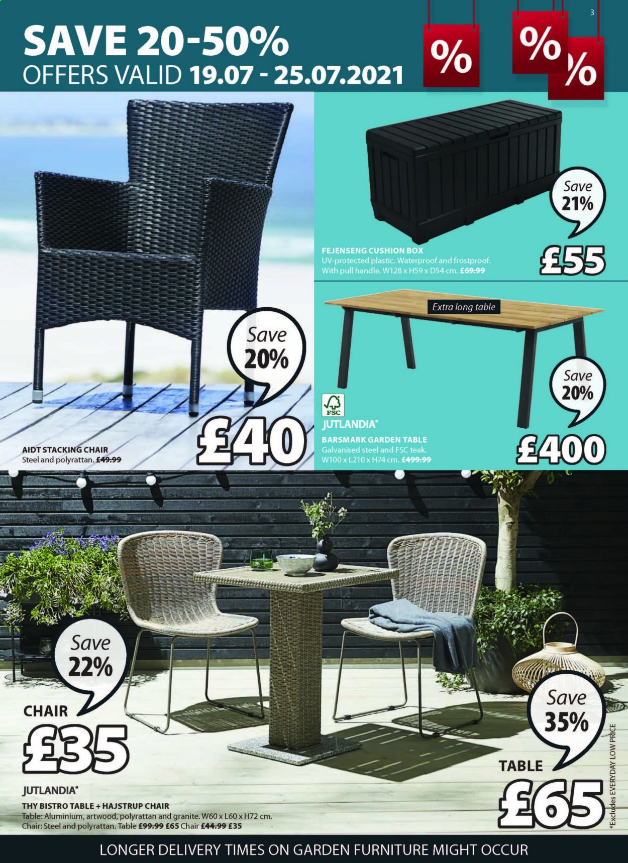 thumbnail - JYSK offer  - 19/07/2021 - 25/07/2021 - Sales products - table, chair, cushion. Page 3.