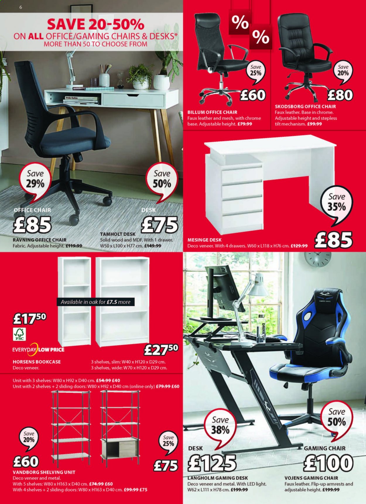 thumbnail - JYSK offer  - 19/07/2021 - 25/07/2021 - Sales products - chair, bookcase, shelves, shelf unit, office chair, door. Page 6.