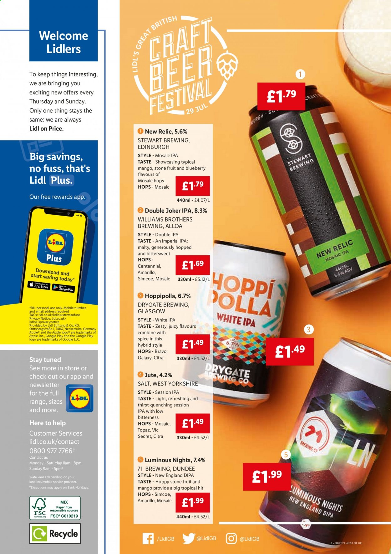 thumbnail - Lidl offer  - 29/07/2021 - 04/08/2021 - Sales products - beer, IPA, salt, spice, BROTHERS. Page 6.