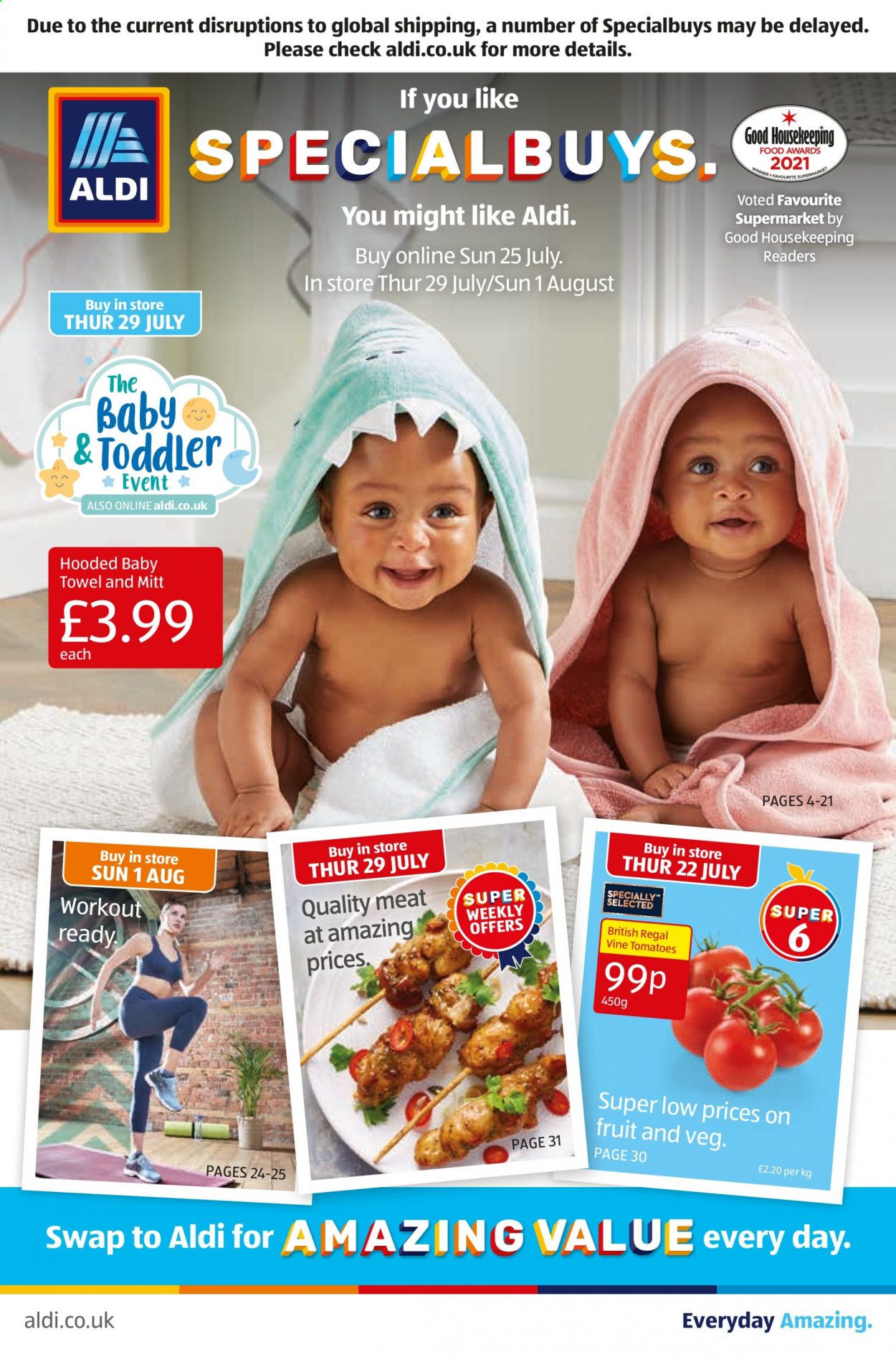 thumbnail - Aldi offer  - 25/07/2021 - 01/08/2021 - Sales products - towel. Page 3.
