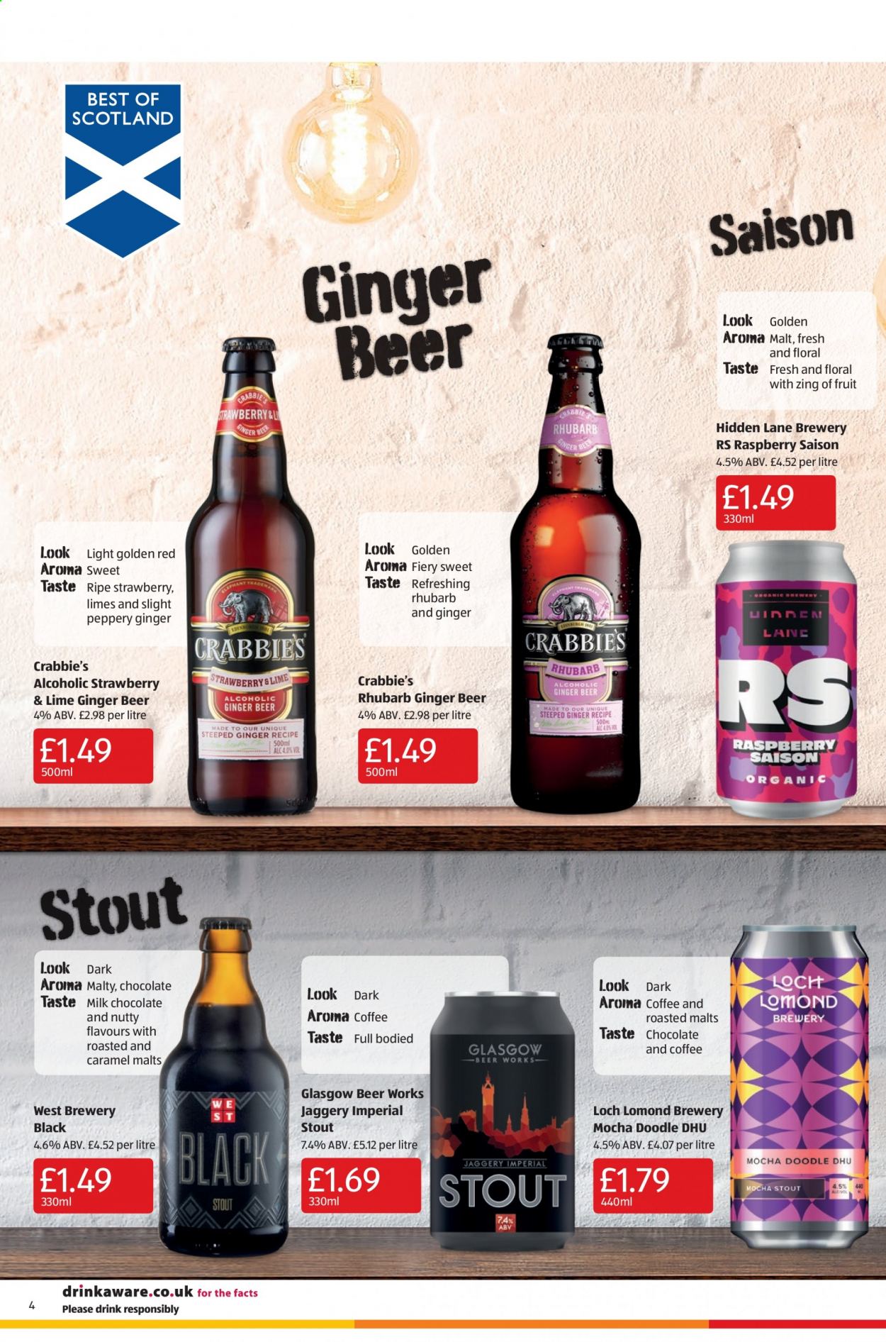 thumbnail - Aldi offer  - 25/07/2021 - 01/08/2021 - Sales products - ginger beer, beer, limes, milk chocolate, malt, coffee. Page 6.