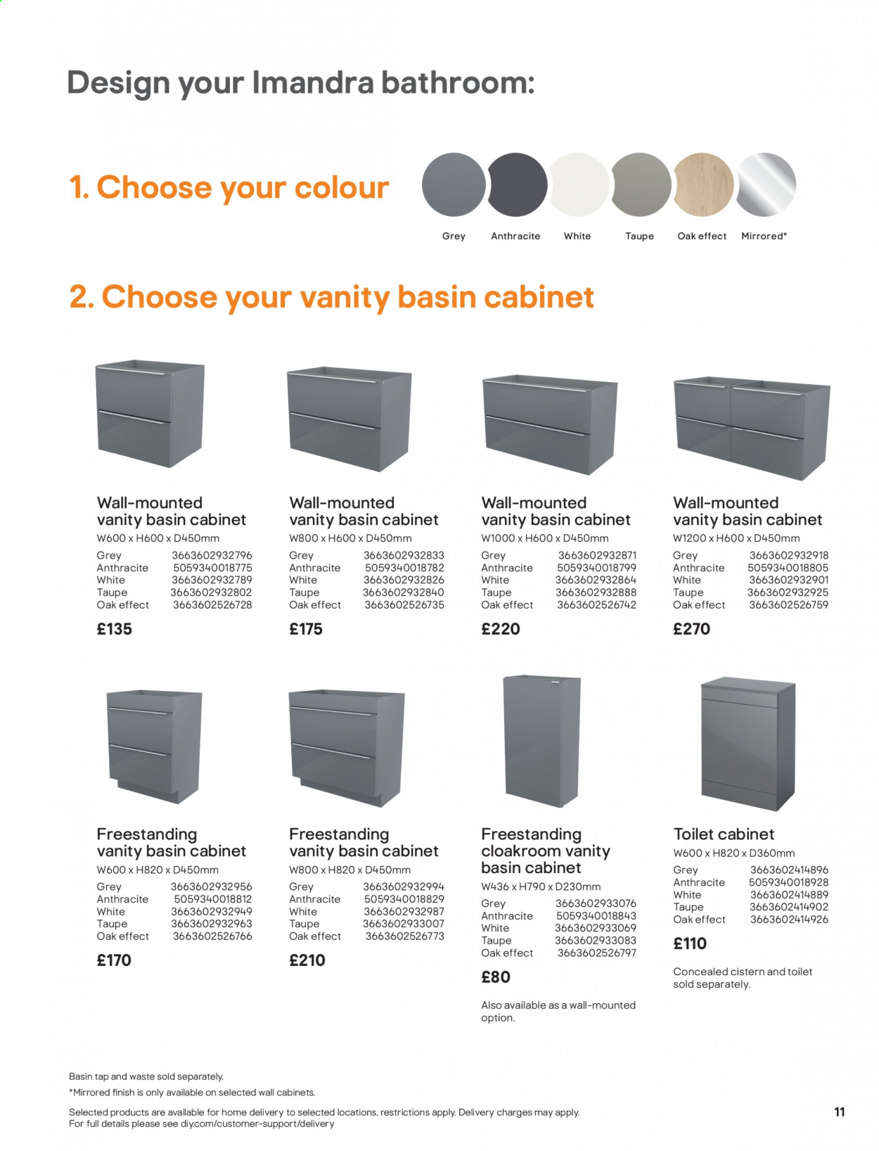 thumbnail - B&Q offer  - Sales products - cabinet, vanity. Page 11.