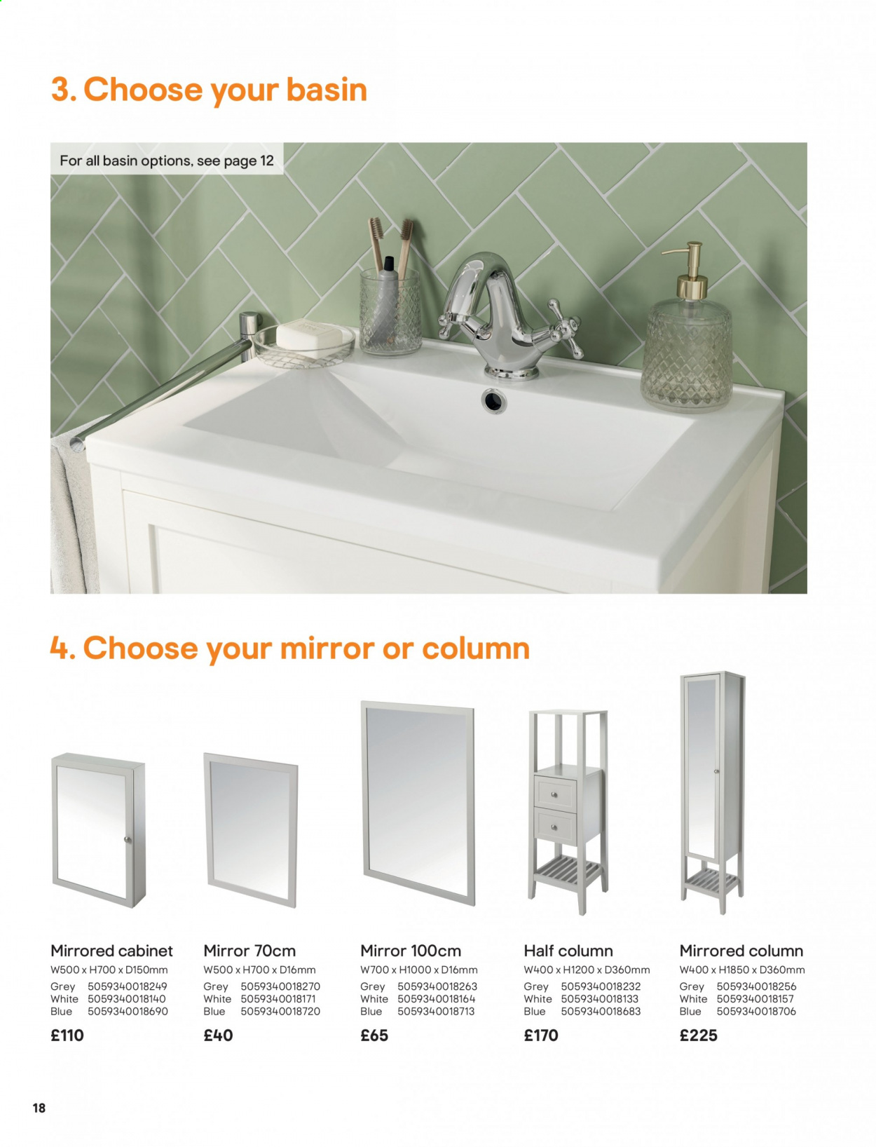 thumbnail - B&Q offer  - Sales products - cabinet, mirror. Page 18.