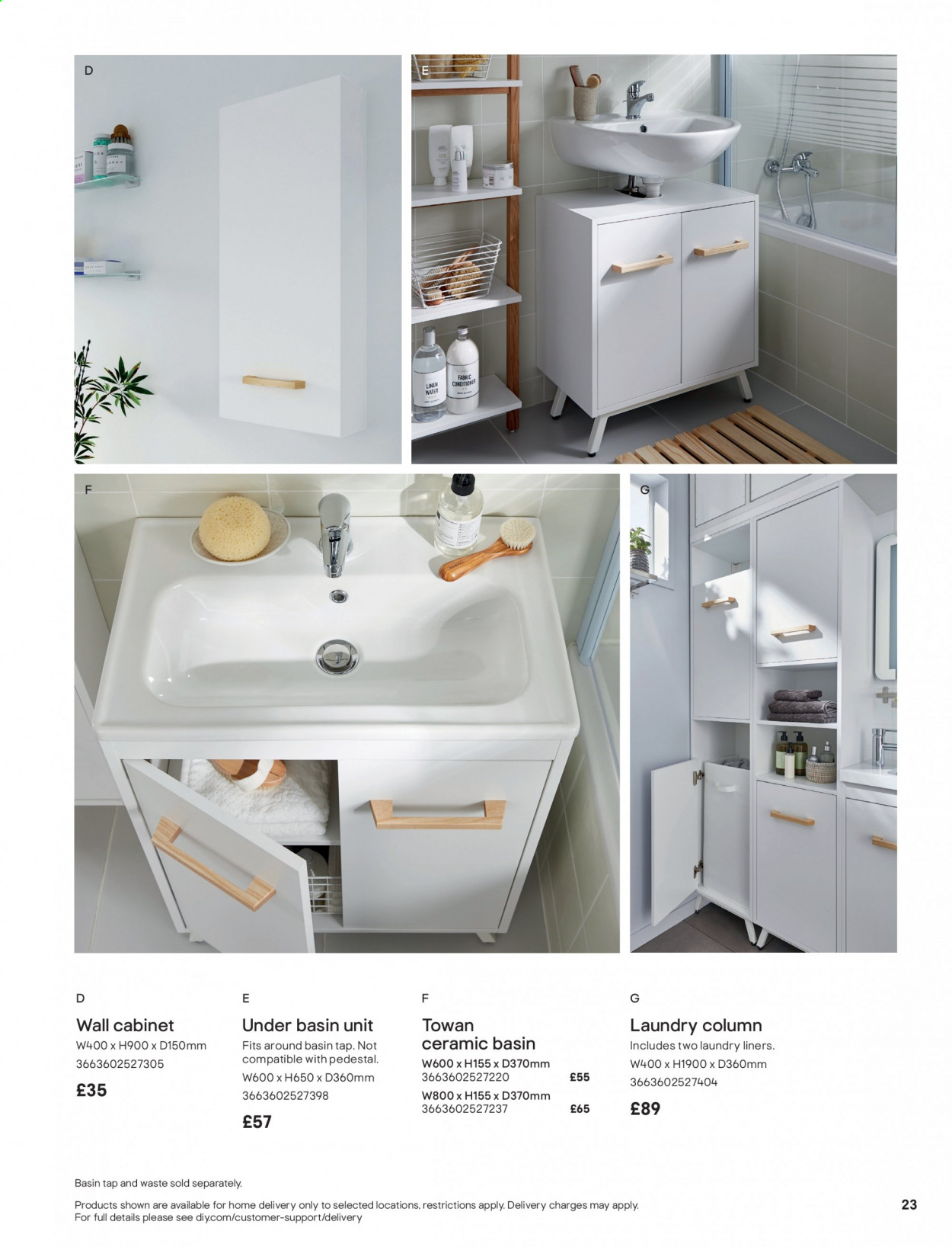 thumbnail - B&Q offer  - Sales products - linens, cabinet, wall cabinet. Page 23.
