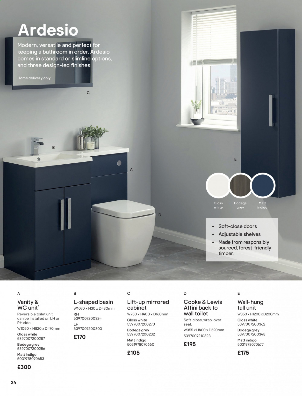 thumbnail - B&Q offer  - Sales products - cabinet, shelves, vanity. Page 24.
