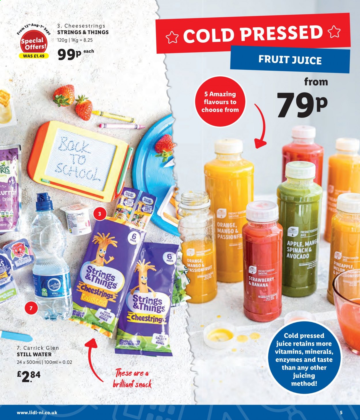 thumbnail - Lidl offer  - Sales products - pineapple, snack, juice, fruit juice, smoothie, mineral water, bottled water. Page 5.