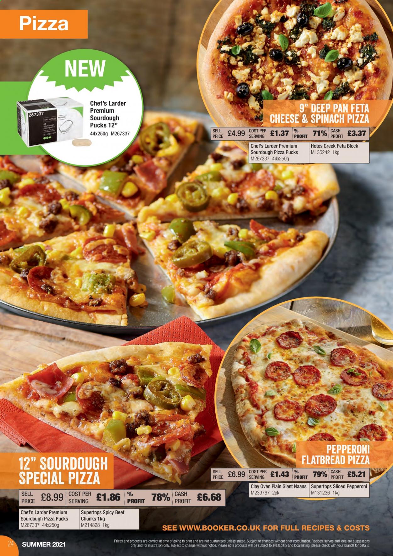 thumbnail - Makro offer  - 17/08/2021 - 31/08/2021 - Sales products - flatbread, pizza, pepperoni, feta, pan. Page 24.