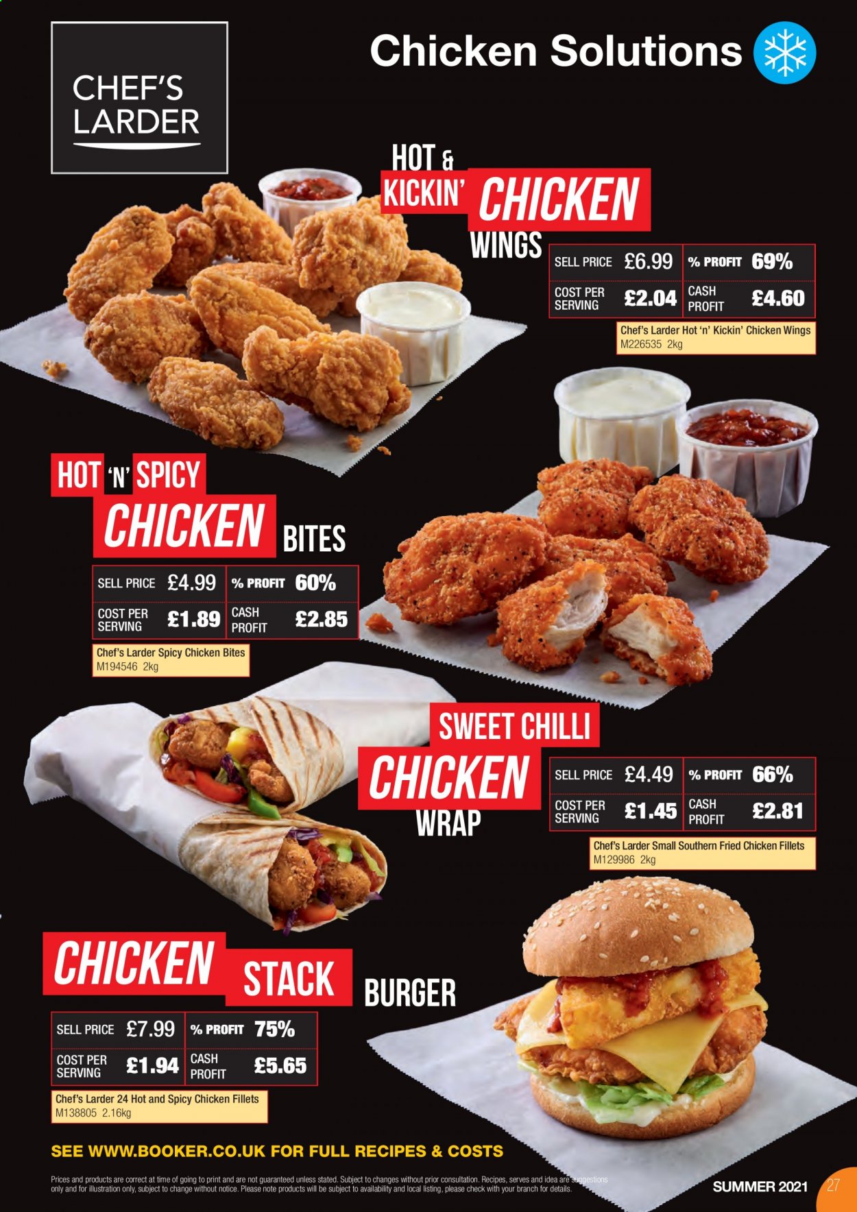 thumbnail - Makro offer  - 17/08/2021 - 31/08/2021 - Sales products - chicken wings, hamburger, fried chicken, chicken wrap, chicken bites. Page 27.