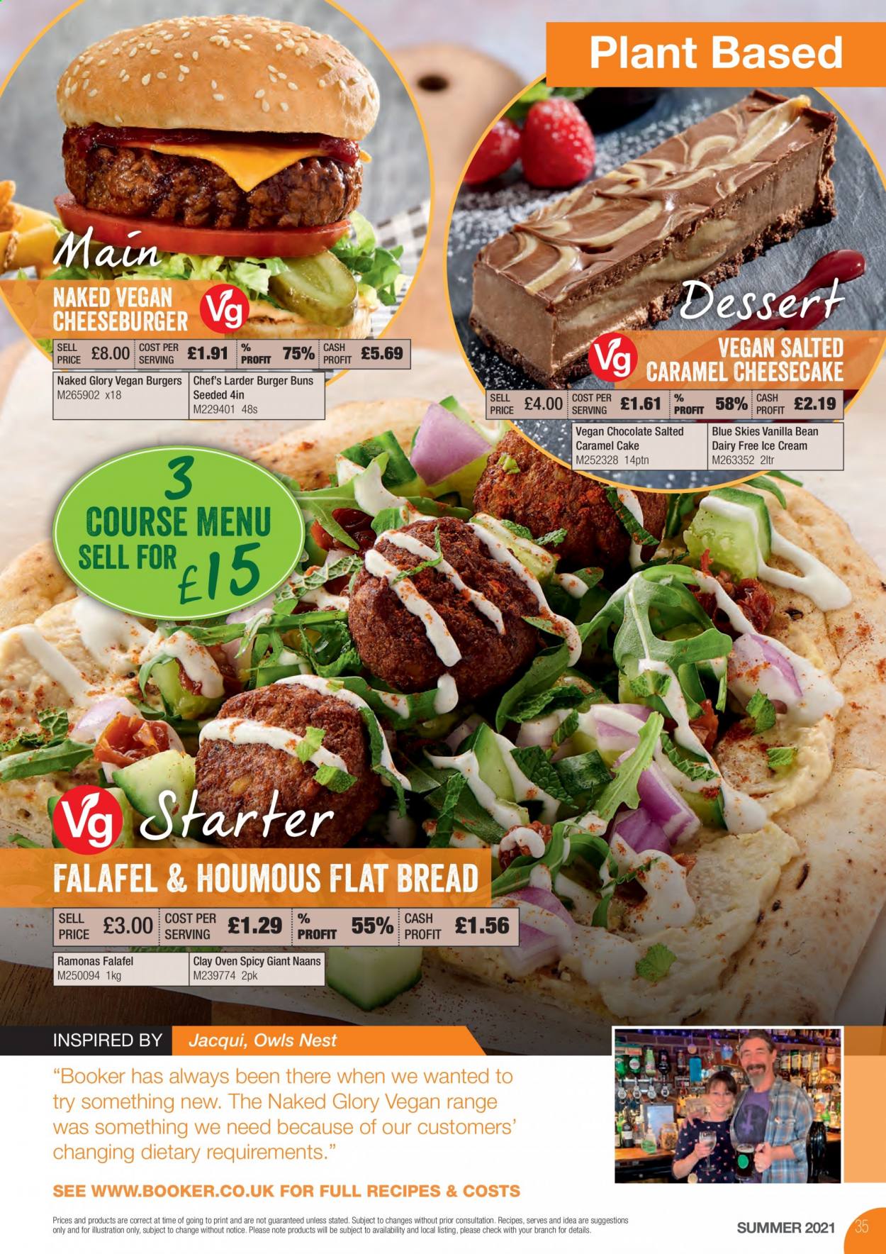 thumbnail - Makro offer  - 17/08/2021 - 31/08/2021 - Sales products - burger buns, bread, buns, cake, cheeseburger, veggie burger, houmous, dairy free ice cream, ice cream. Page 35.