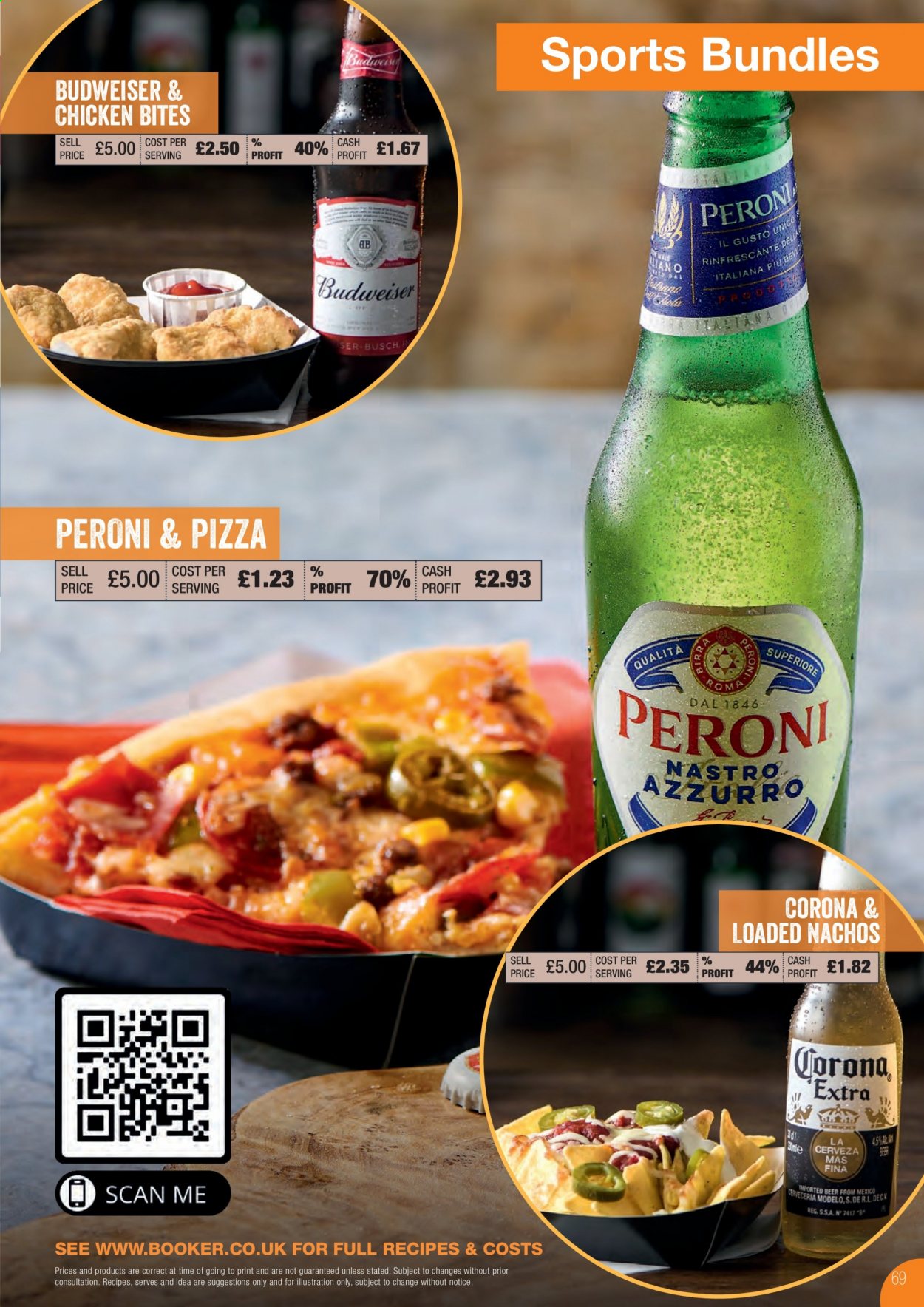 Makro offer  - 17.8.2021 - 31.8.2021 - Sales products - Budweiser, Busch, Corona, beer, Peroni, Modelo, pizza, Giovanni Rana, Rana, chicken bites. Page 69.