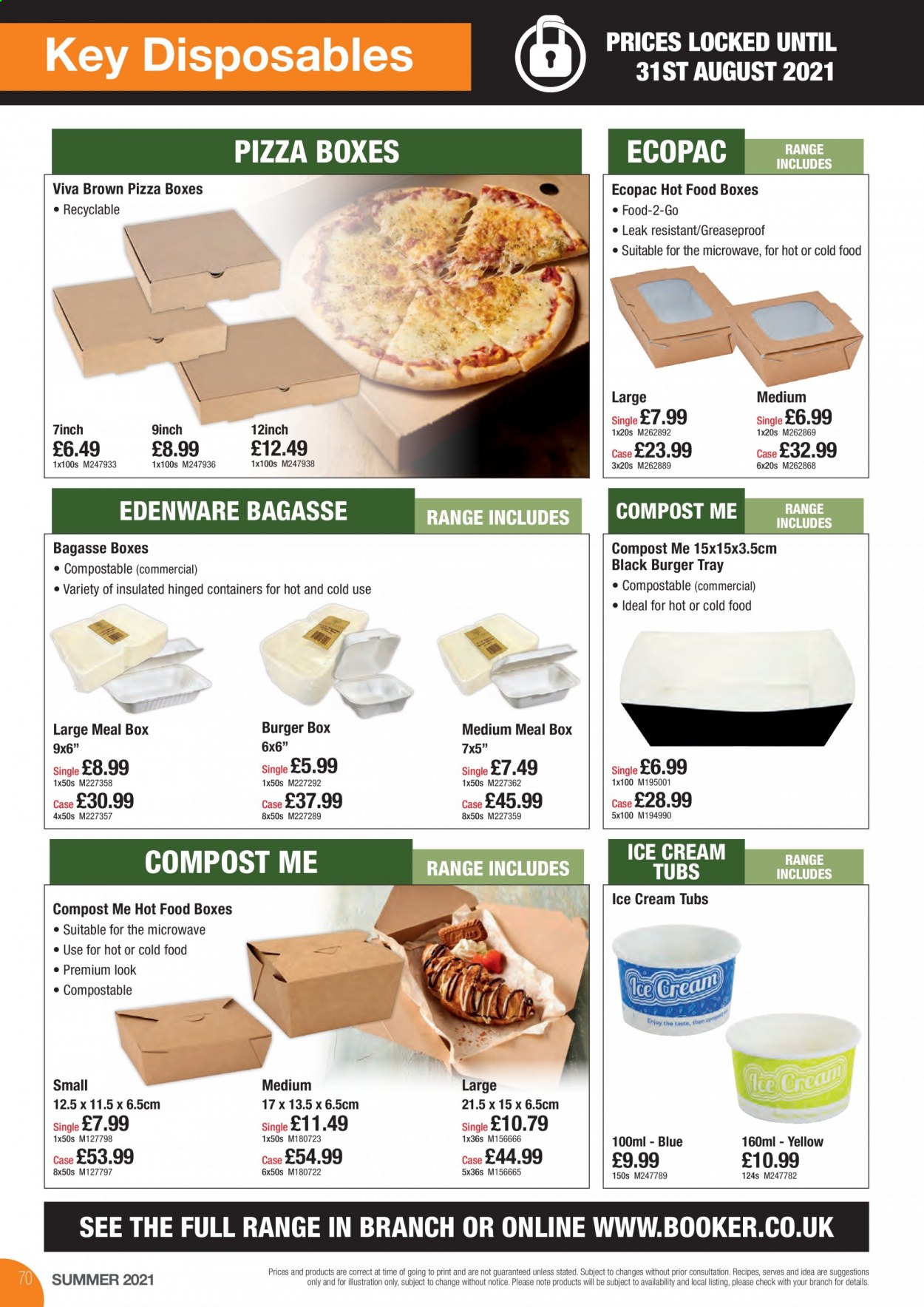 Makro offer  - 17.8.2021 - 31.8.2021 - Sales products - hamburger, ice cream, meal box, pizza box. Page 70.
