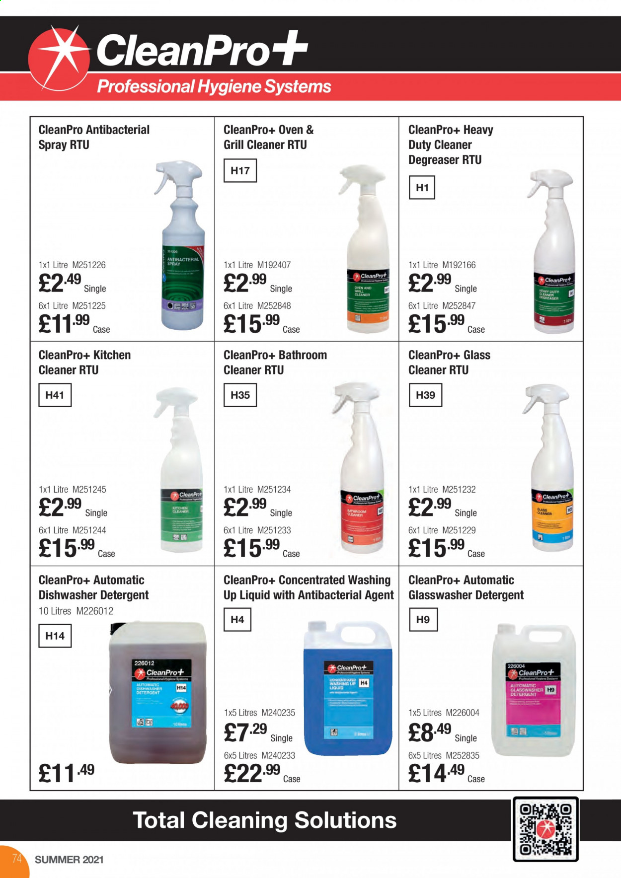 Makro offer  - 17.8.2021 - 31.8.2021 - Sales products - detergent, cleaner, glass cleaner, dishwashing liquid, antibacterial spray. Page 74.