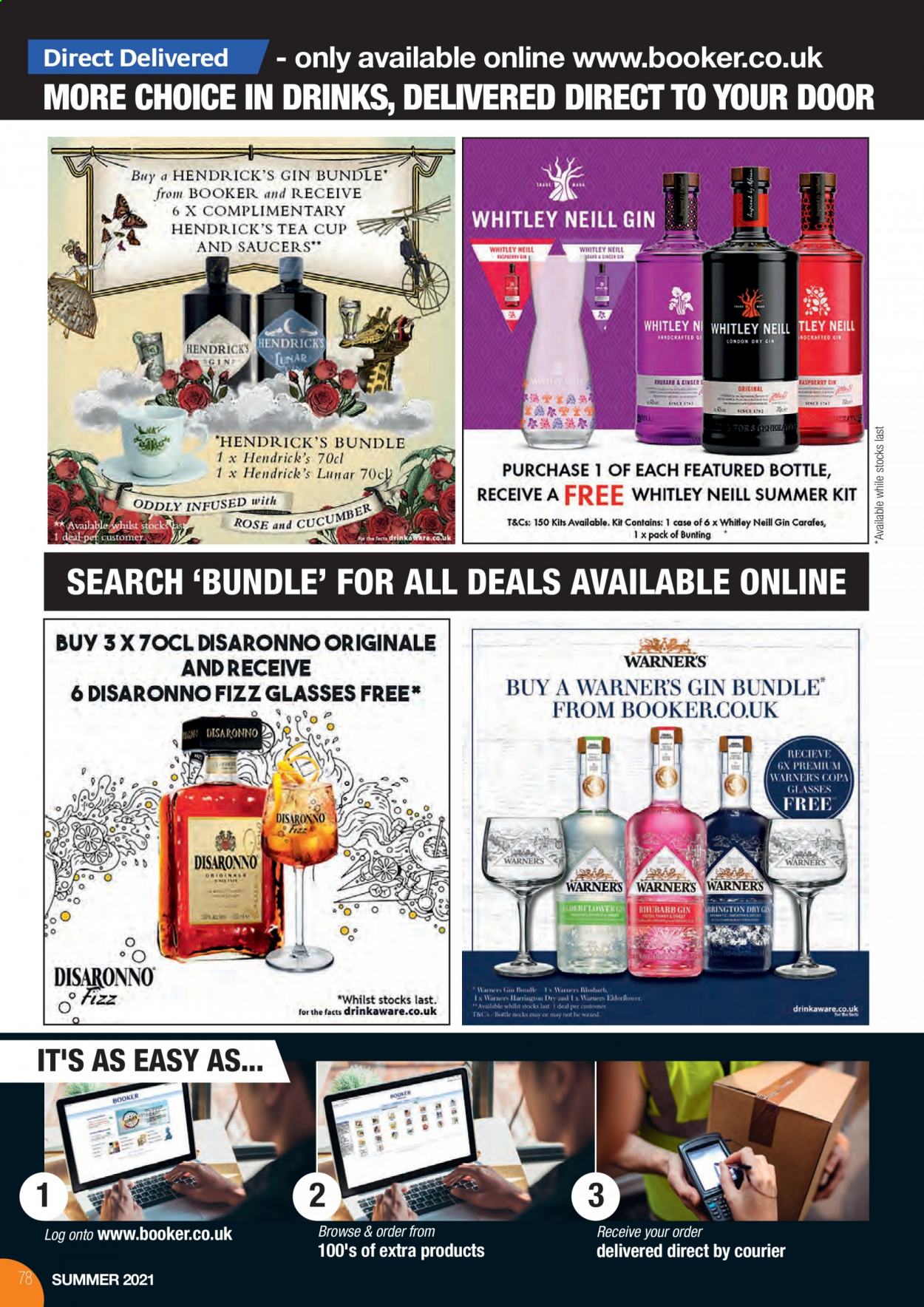 Makro offer  - 17.8.2021 - 31.8.2021 - Sales products - Hendrick's, gin, cup, tea cup. Page 78.