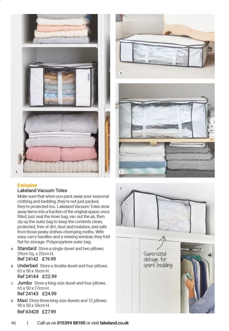 thumbnail - Lakeland offer  - Sales products - bedding, duvet, pillow. Page 46.