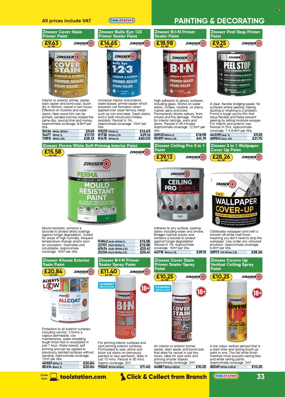 thumbnail - Toolstation offer  - Sales products - spray paint. Page 33.