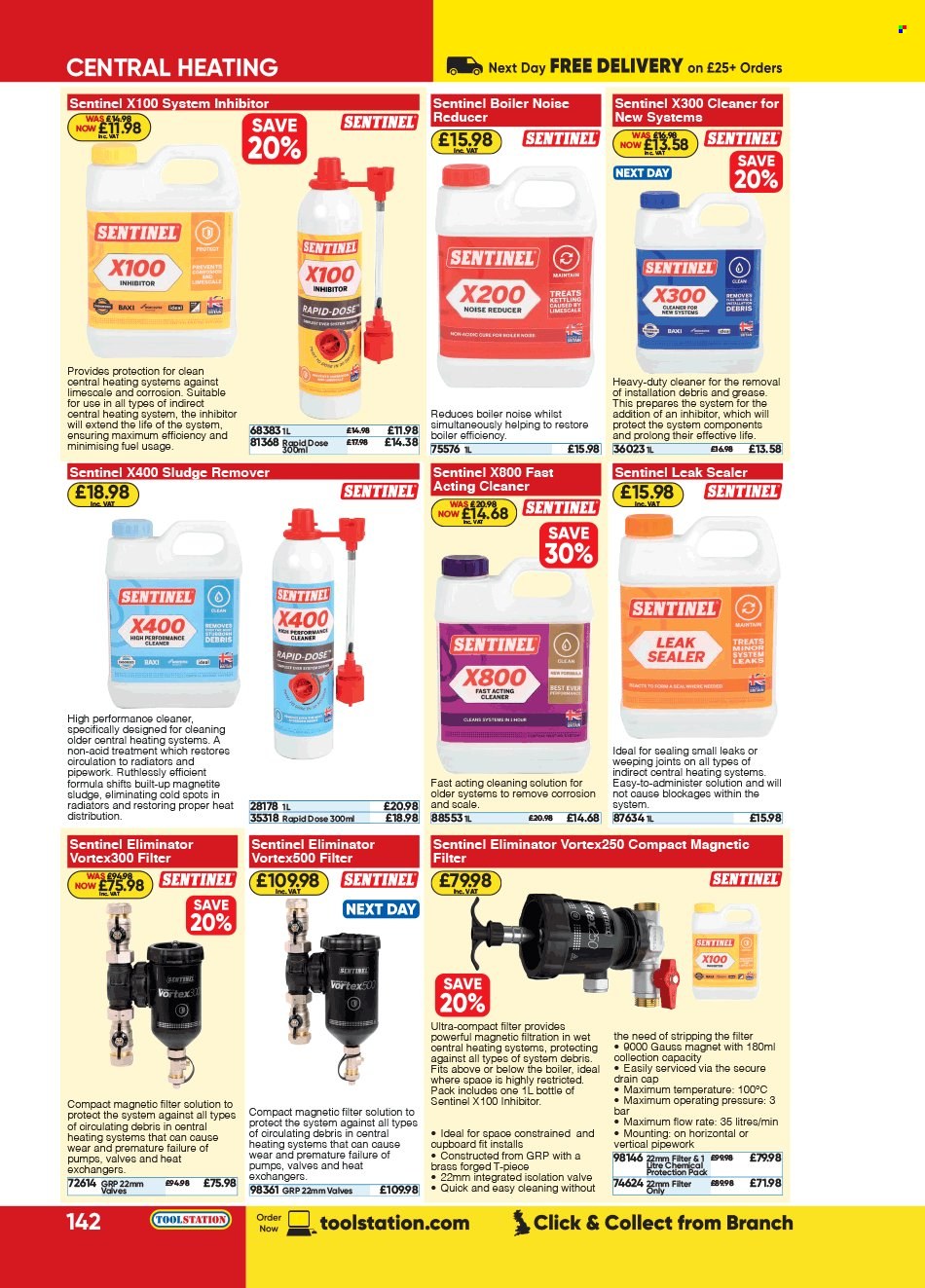 thumbnail - Toolstation offer  - Sales products - boiler, cleaner. Page 142.