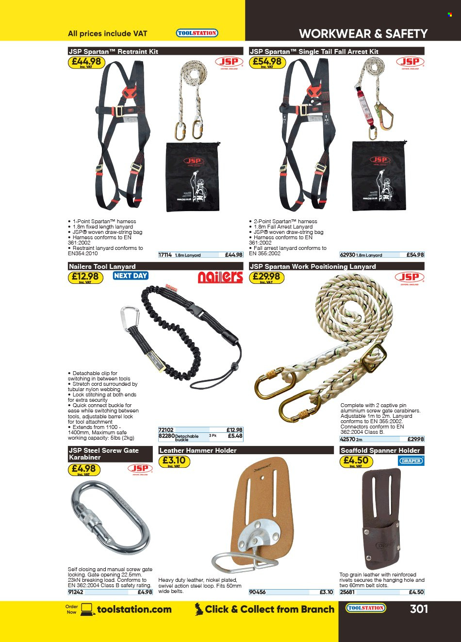 thumbnail - Toolstation offer  - Sales products - holder, belt, hammer holder. Page 301.