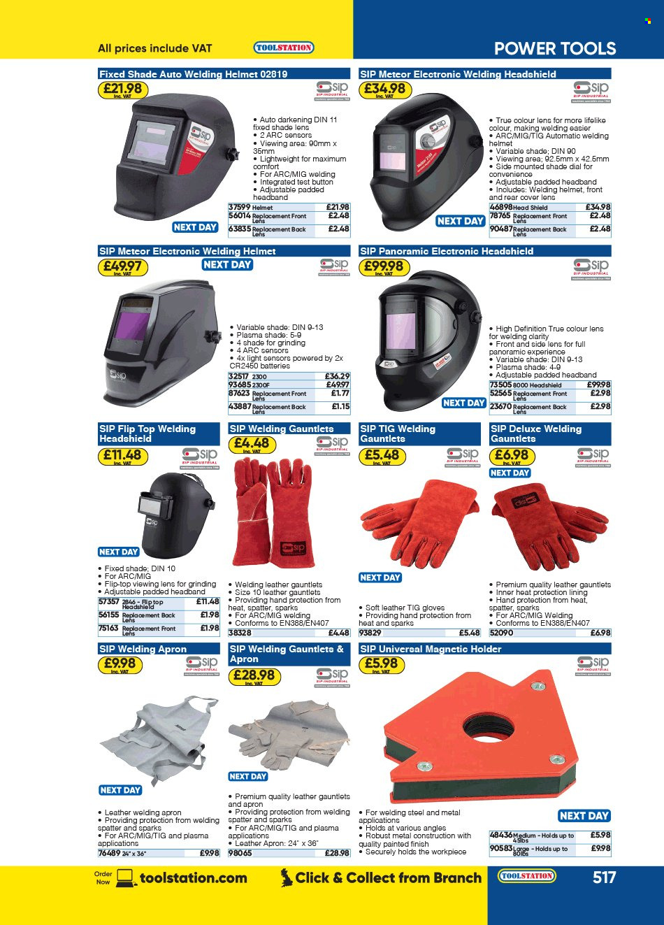 thumbnail - Toolstation offer  - Sales products - holder, power tools, welding helmet. Page 517.