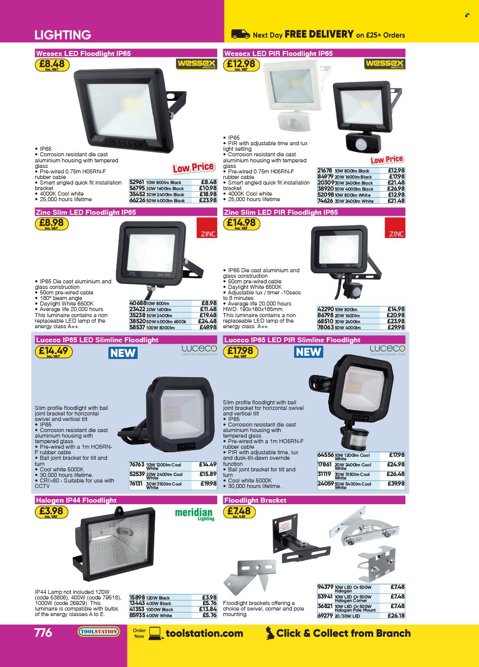 thumbnail - Toolstation offer  - Sales products - lamp, floodlight. Page 776.