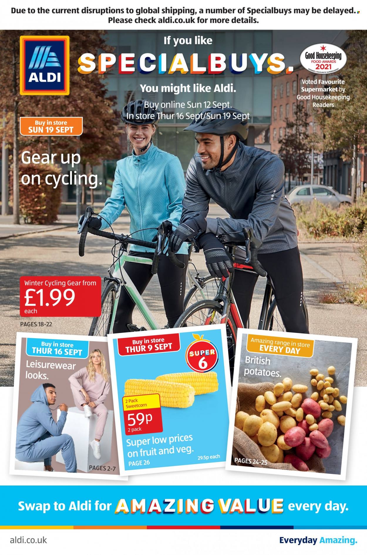 thumbnail - Aldi offer  - 12/09/2021 - 19/09/2021 - Sales products - potatoes, Ego. Page 1.