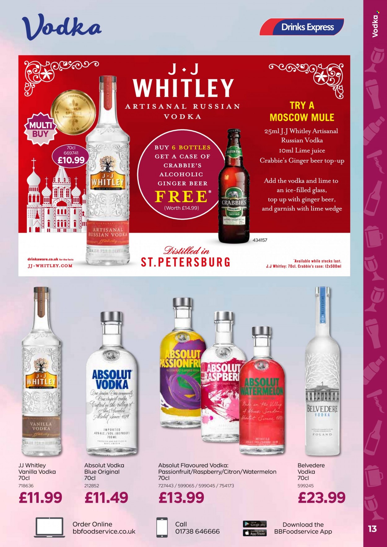 thumbnail - Bestway offer  - 10/09/2021 - 04/11/2021 - Sales products - ginger beer, beer, watermelon, vodka, Absolut. Page 13.