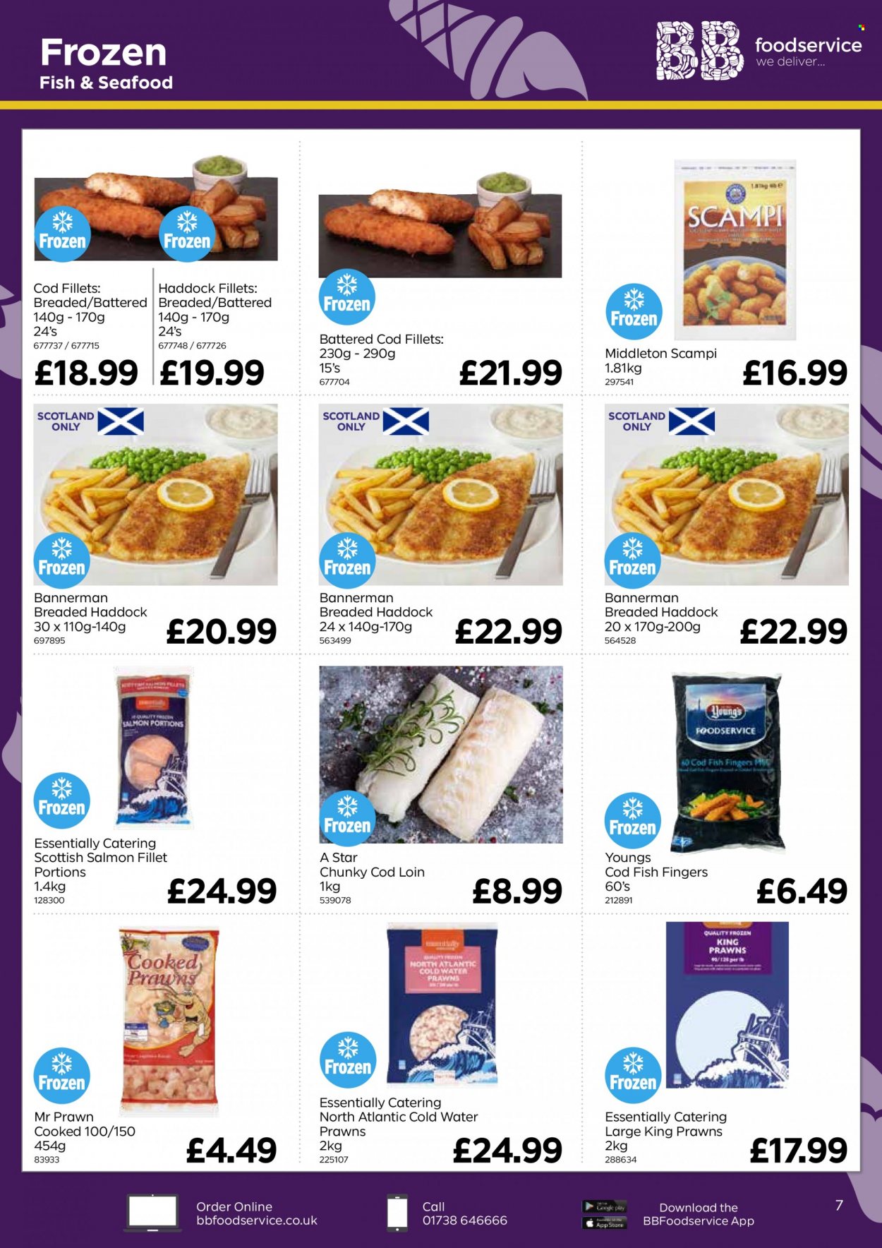 thumbnail - Bestway offer  - 10/09/2021 - 04/11/2021 - Sales products - cod, salmon, salmon fillet, haddock, seafood, fish fingers, prawns, fish, fish sticks. Page 7.