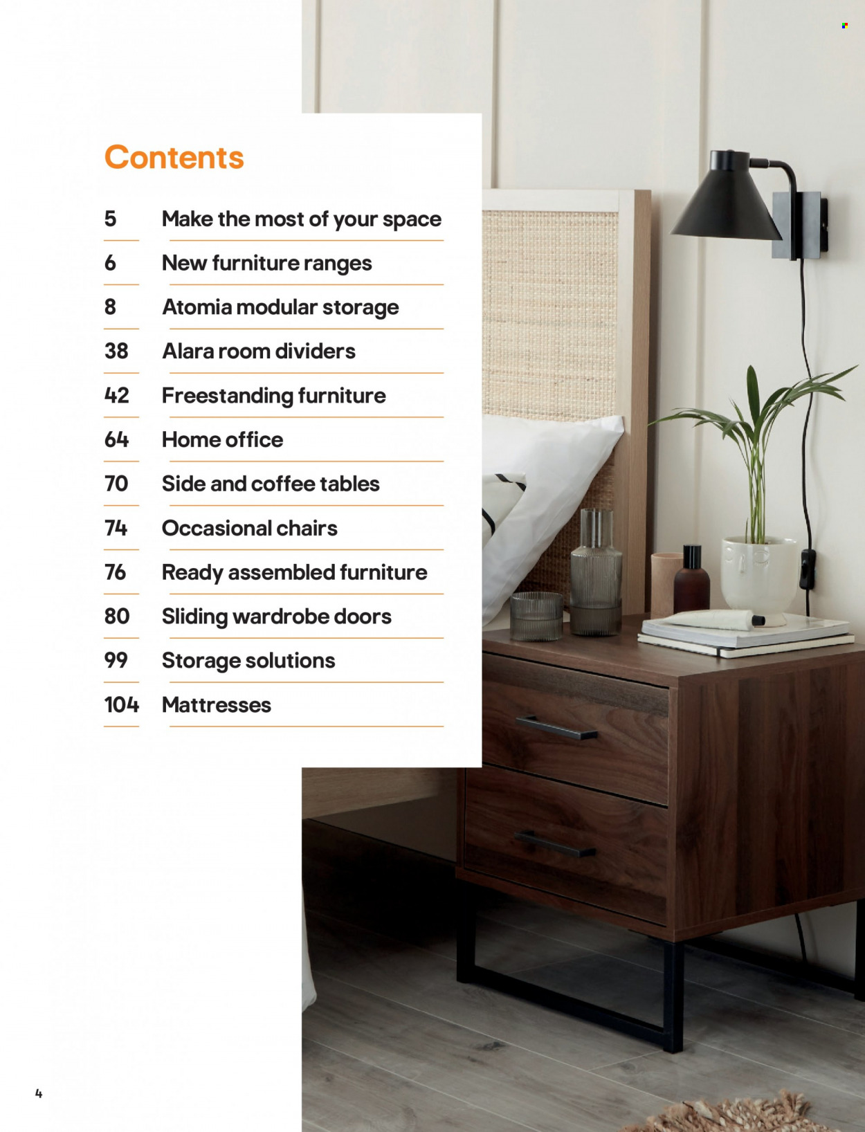 thumbnail - B&Q offer  - Sales products - table, chair, coffee table, mattress, wardrobe. Page 4.