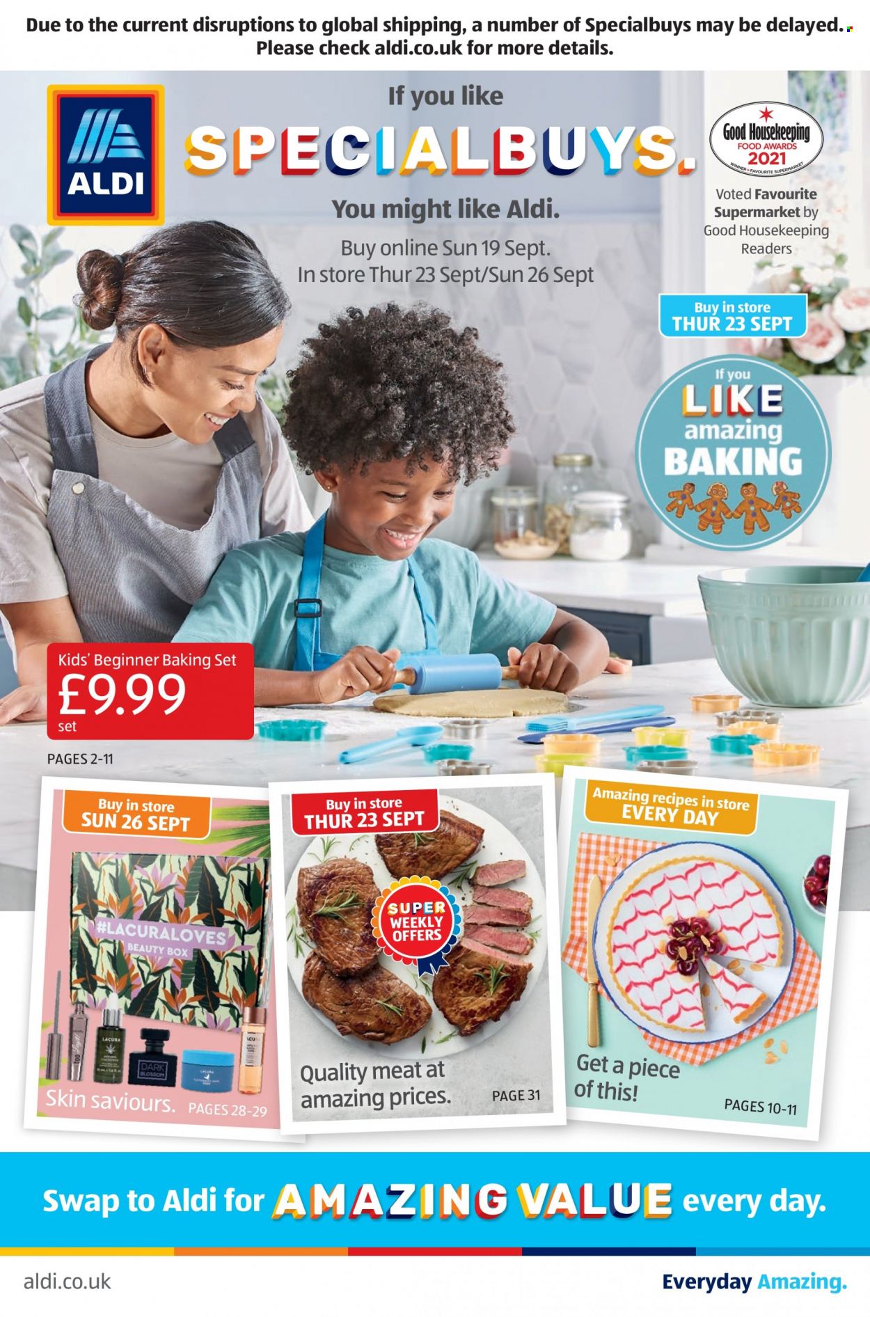 thumbnail - Aldi offer  - 19/09/2021 - 26/09/2021 - Sales products - Blossom, beauty box, baking set. Page 1.