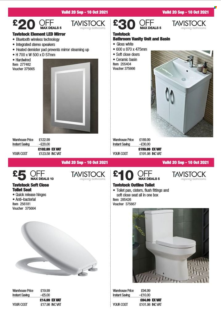 thumbnail - Costco offer  - 20/09/2021 - 10/10/2021 - Sales products - vanity, mirror, pan, toilet. Page 4.