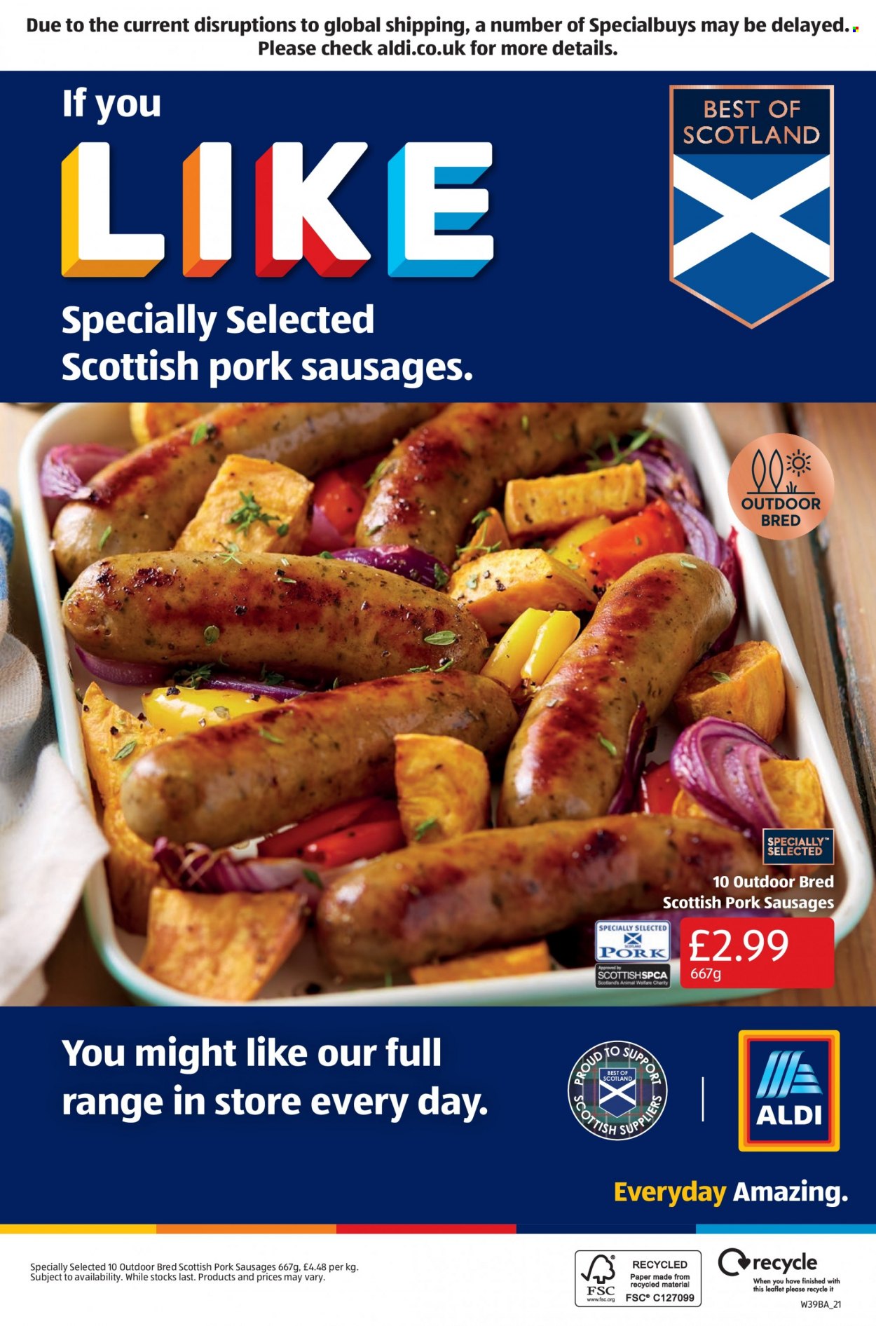 thumbnail - Aldi offer  - 26/09/2021 - 03/10/2021 - Sales products - sausage, paper. Page 28.