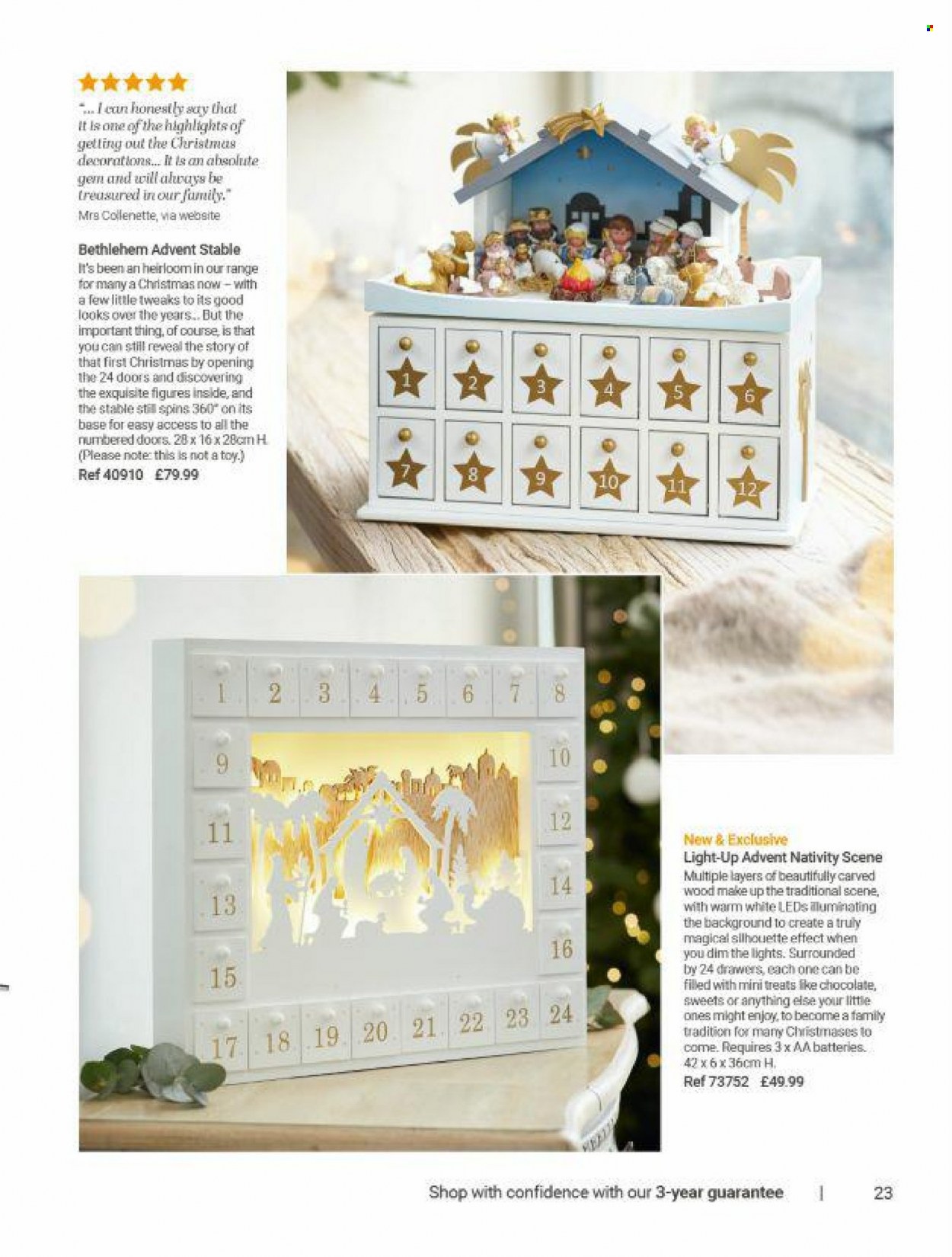 thumbnail - Lakeland offer  - Sales products - chocolate, aa batteries, nativity scene, toys. Page 24.