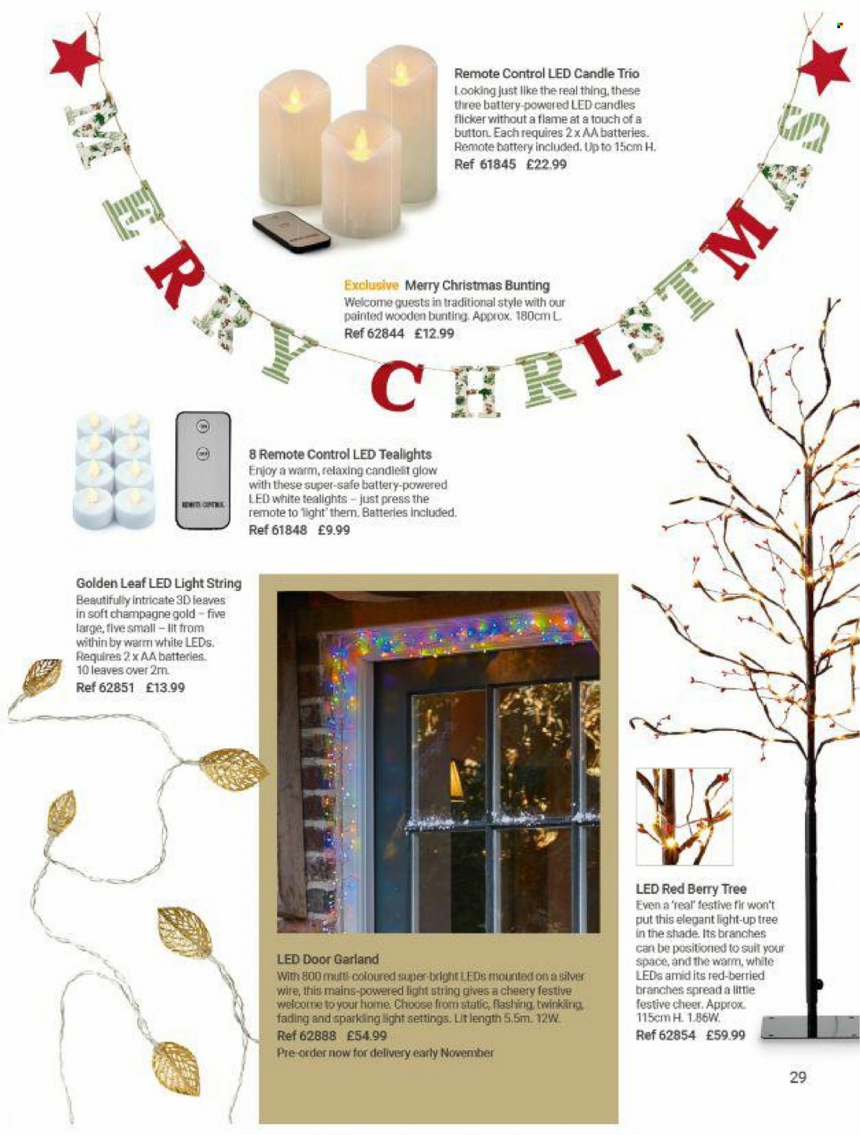 thumbnail - Lakeland offer  - Sales products - candle, aa batteries, garland, LED light. Page 28.