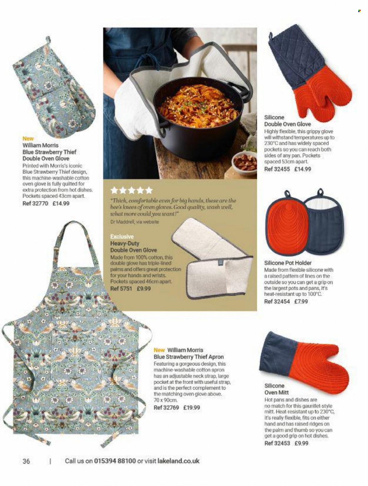 thumbnail - Lakeland offer  - Sales products - holder, gloves, pot, pan, oven mitt. Page 34.