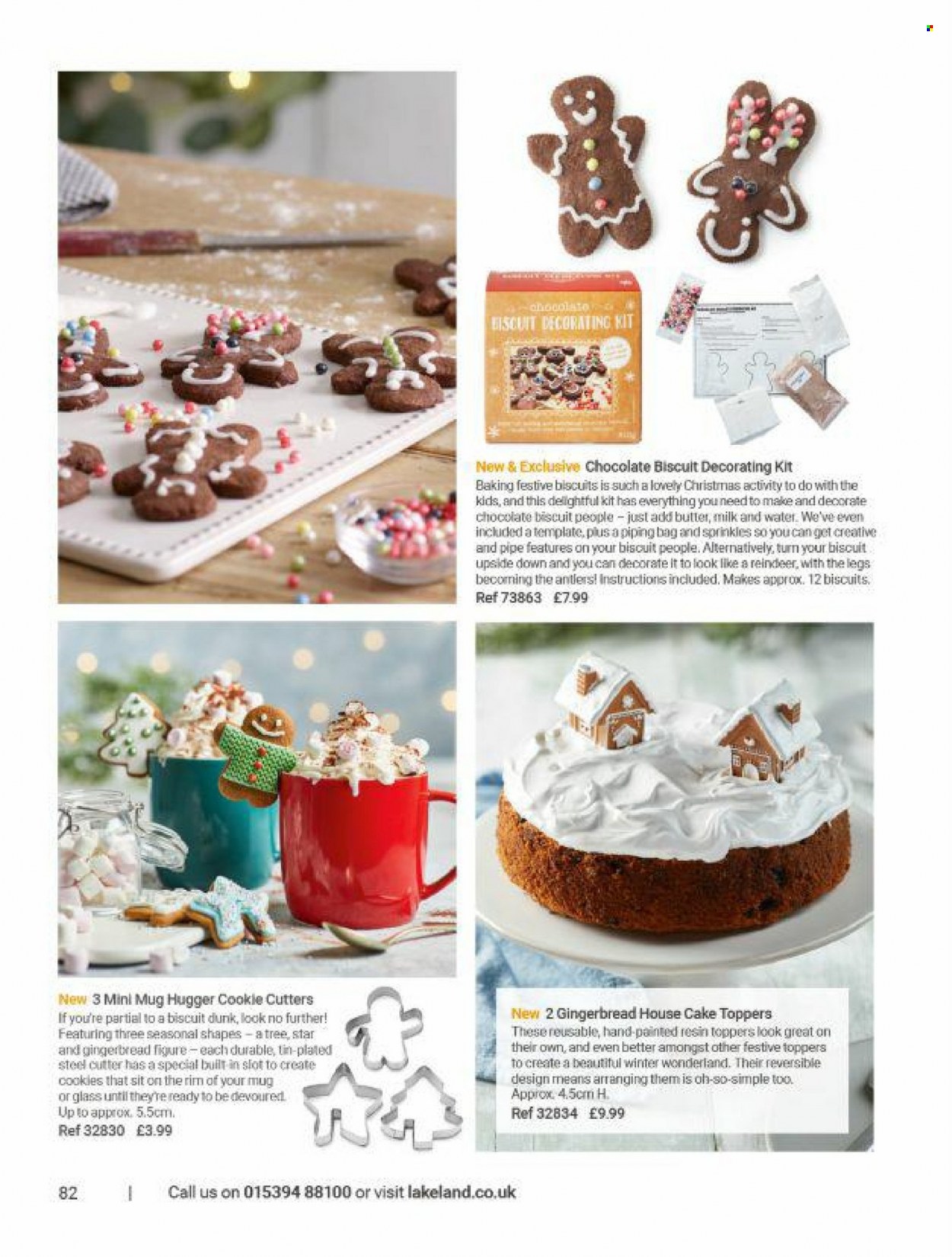 thumbnail - Lakeland offer  - Sales products - gingerbread, cake, biscuit, chocolate, mug, cutter, pipe, reindeer. Page 84.