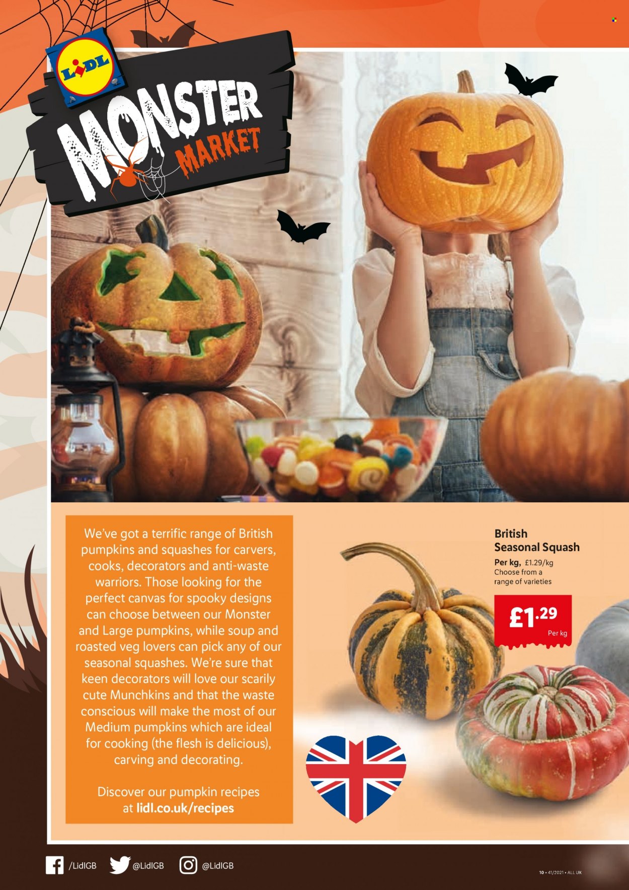 thumbnail - Lidl offer  - 14/10/2021 - 20/10/2021 - Sales products - pumpkin, soup, Monster, Sure, canvas. Page 4.