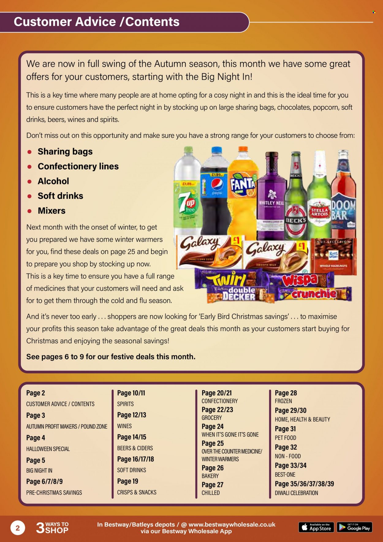 thumbnail - Bestway offer  - 08/10/2021 - 04/11/2021 - Sales products - alcohol, chocolate, snack, popcorn, soft drink, bag. Page 2.