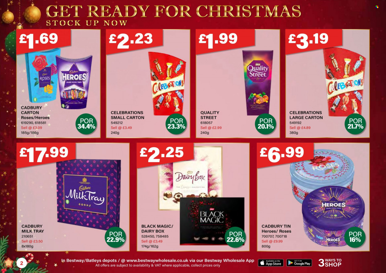 thumbnail - Bestway offer  - 08/10/2021 - 02/12/2021 - Sales products - Cadbury, Celebration, Milk Tray. Page 2.