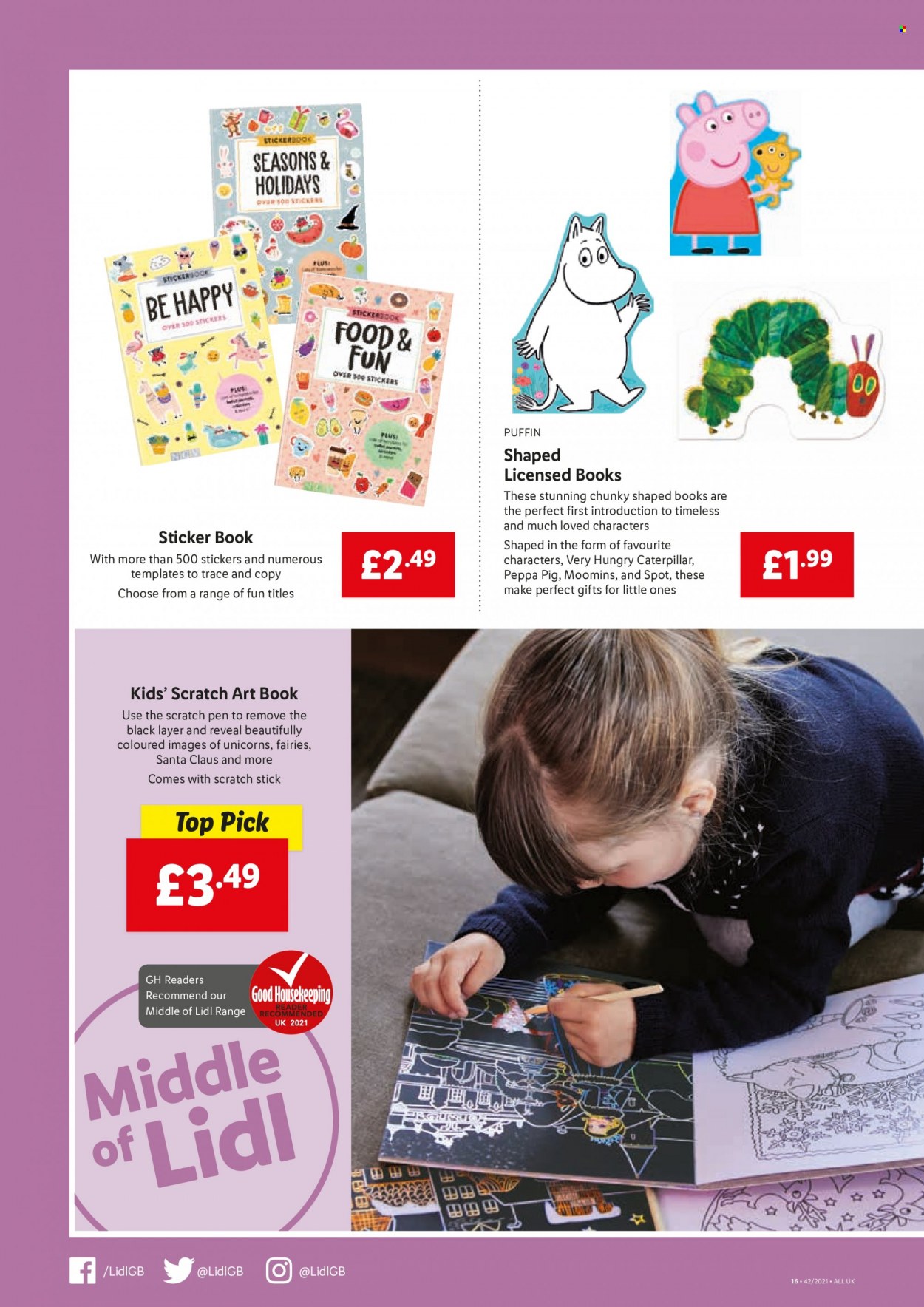 thumbnail - Lidl offer  - 21/10/2021 - 27/10/2021 - Sales products - Santa Claus, Santa, Peppa Pig, sticker, pen, book. Page 16.