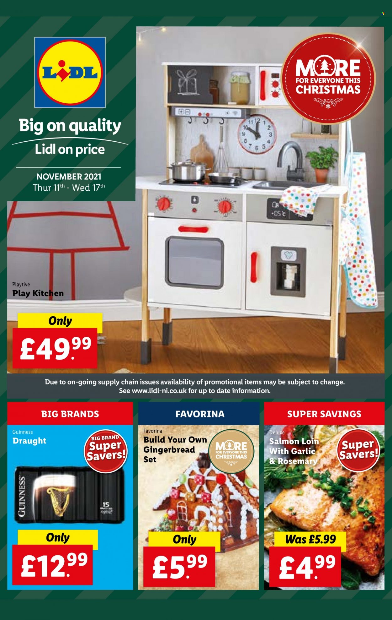 thumbnail - Lidl offer  - 11/11/2021 - 17/11/2021 - Sales products - Guinness, gingerbread, salmon. Page 1.