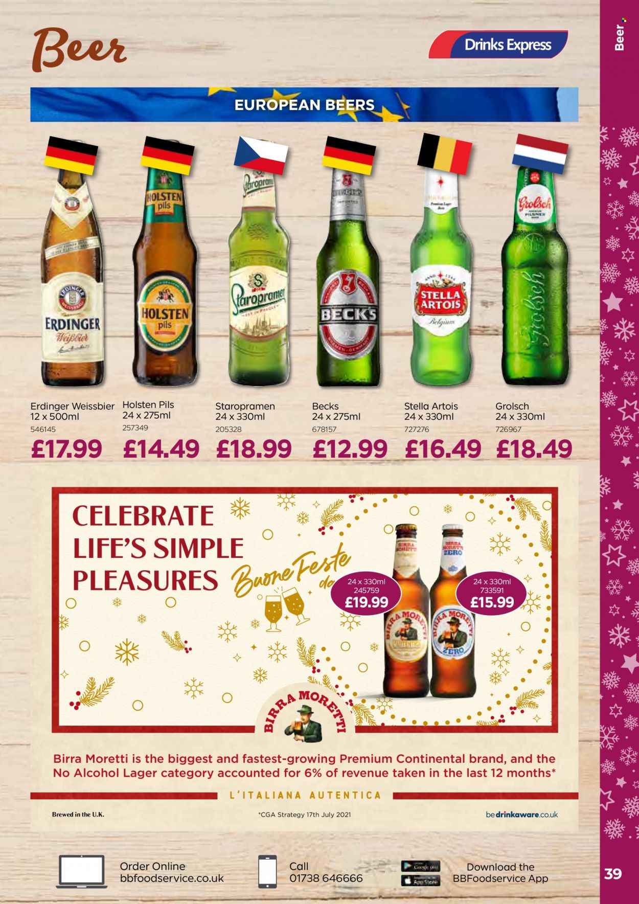 thumbnail - Bestway offer  - 05/11/2021 - 06/01/2022 - Sales products - Stella Artois, beer, alcohol, Beck's, Holsten, Grolsch, Lager, Continental. Page 39.