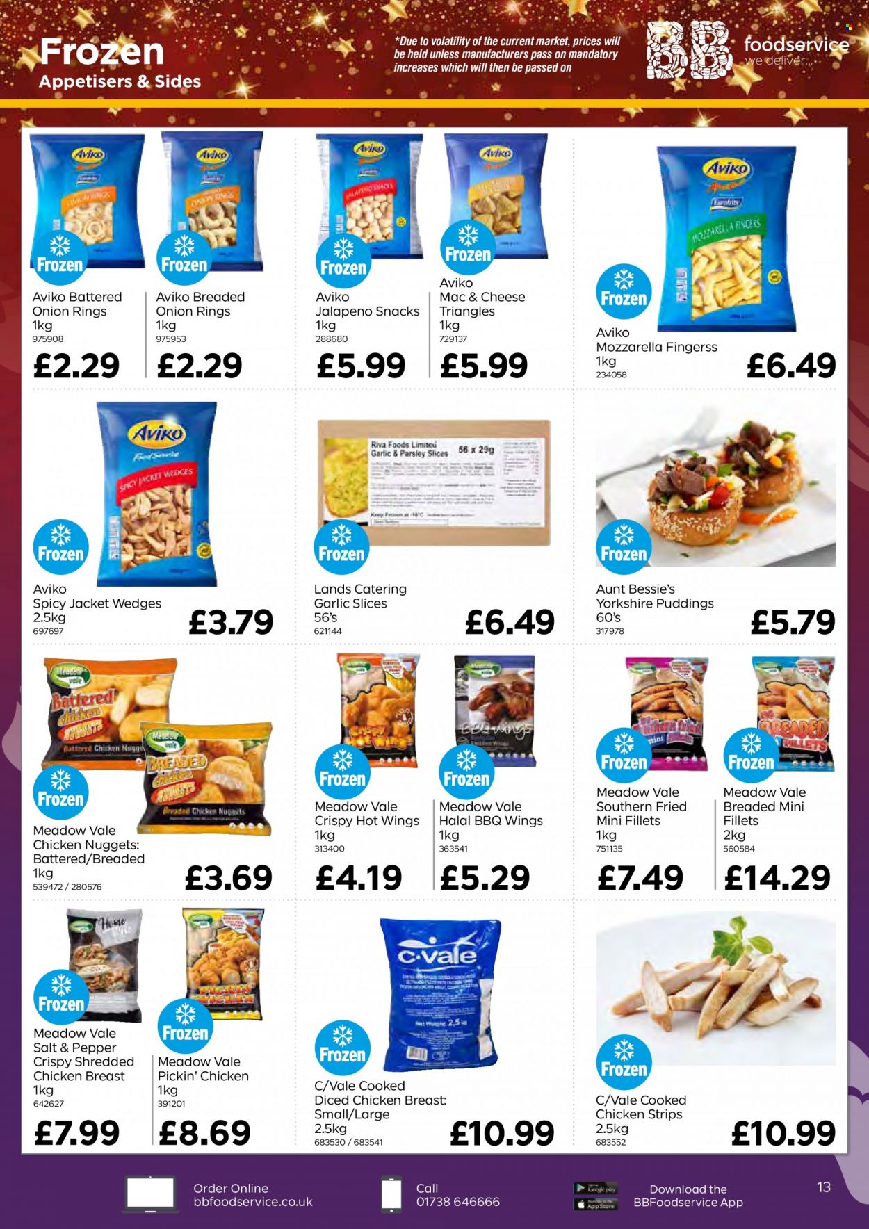 thumbnail - Bestway offer  - 05/11/2021 - 06/01/2022 - Sales products - garlic, jalapeño, chicken, Aunt Bessie's, onion rings, nuggets, chicken nuggets, mozzarella, strips, chicken strips, snack. Page 13.