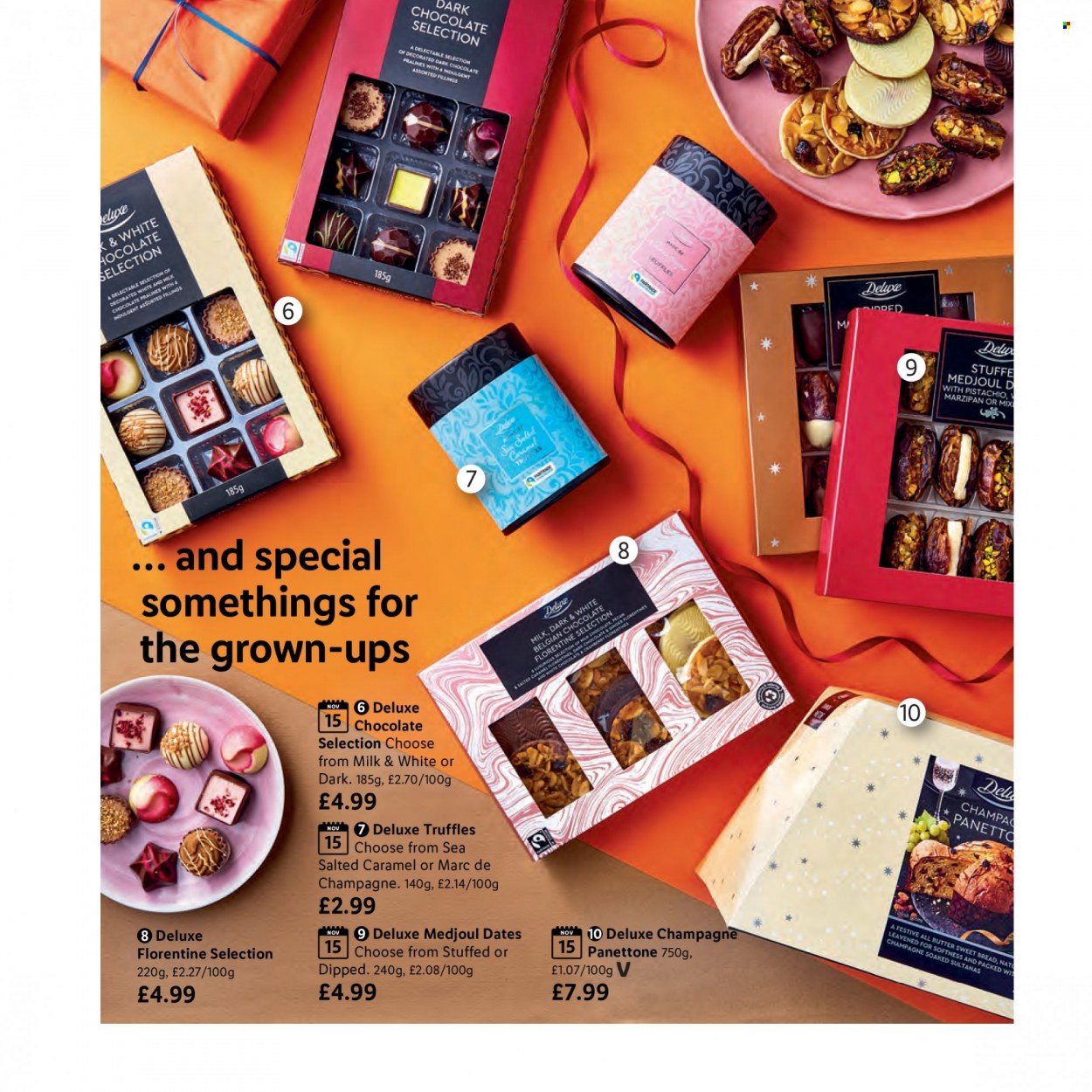 thumbnail - Lidl offer  - Sales products - panettone, chocolate, truffles, marzipan, champagne. Page 19.